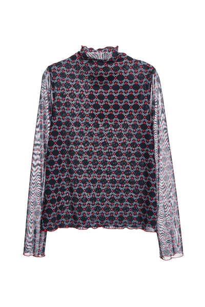 火焰花卉圖騰印花上衣