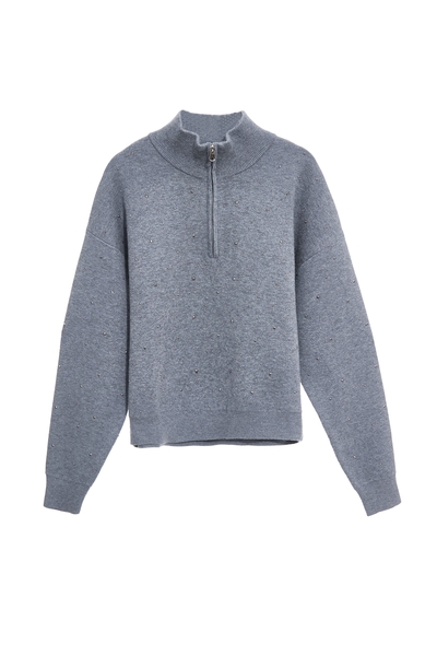 薄暮灰閃光針織上衣