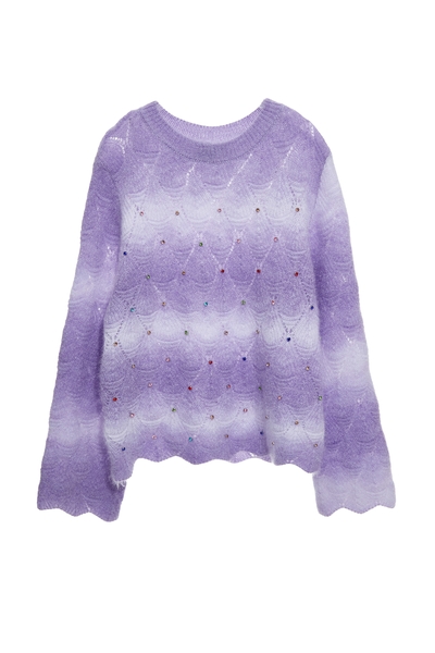 銀河丁香紫漸層針織