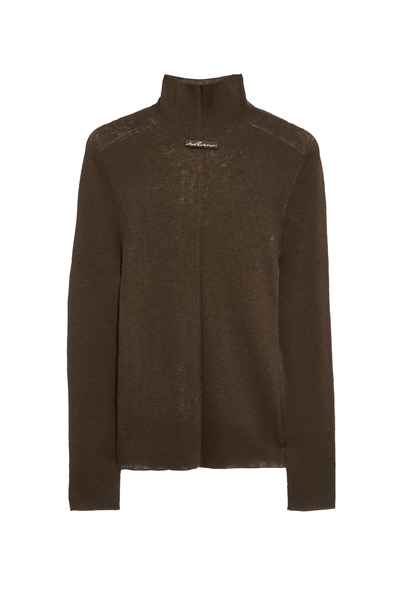 焦糖色一體成型針織上衣