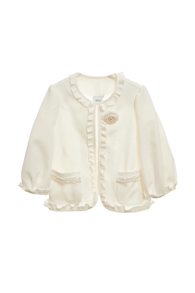 花朵壓紋短外套