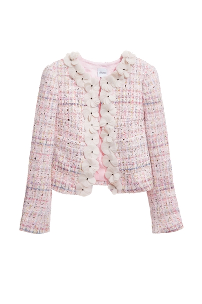 小香風光澤感花呢紗外套