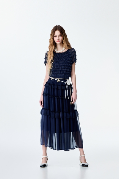 海洋洞穴色荷葉造型禮服