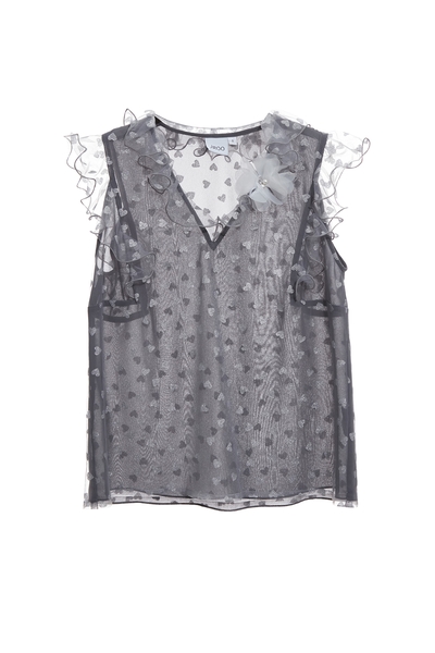 銀色愛心光澤感上衣