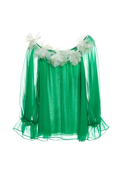 新葉綠雪紡上衣