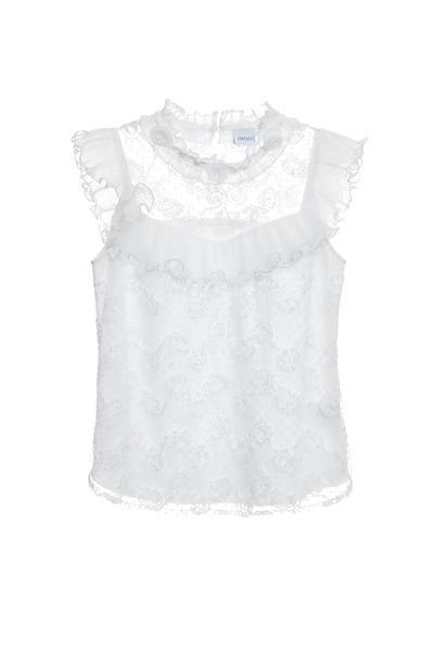 立體花卉串刺繡上衣