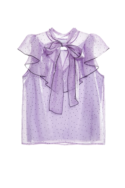 光澤感大麗花紫上衣