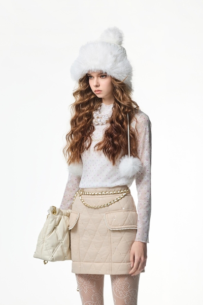 漿果梅子色小花上衣