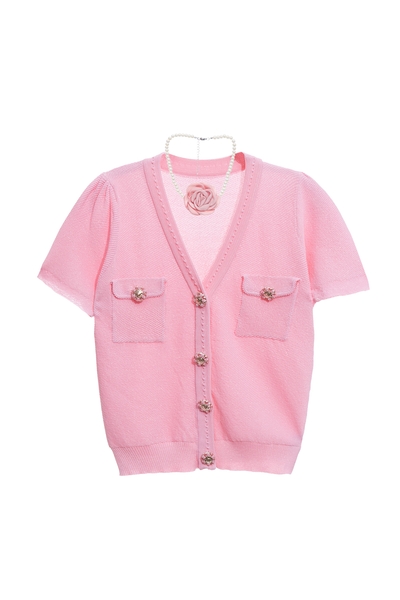 帶珍珠項鍊針織外套