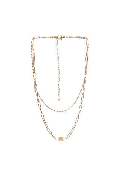 簡約金屬太陽雙層細鍊